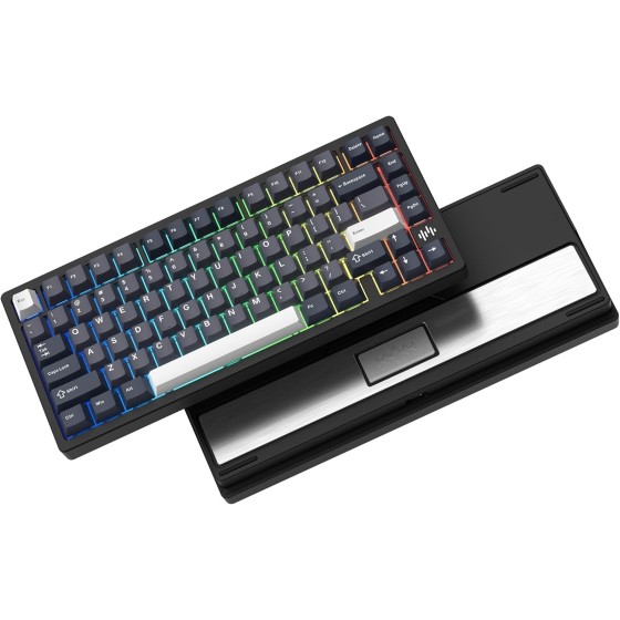 COSTOM RD75 Pro 75% Wireless Gaming Keyboard, Quick Release Aluminum Keyboard, QMK/VIA Tri-Mode Mechanical Key Board Custom Hot Swappable with RGB Creamy for Windows/Mac/PC (Black)