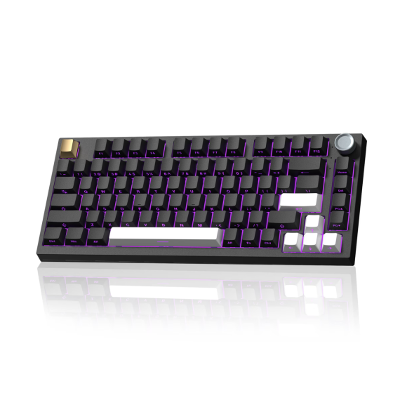 COSTOM WK75 Mechanical Keyboard,75% Gaming Keyboard, 3-Mode Hot-Swappable Wireless Keyboard Custom Keyboard with RGB Backlit,PBT Keycaps,Black