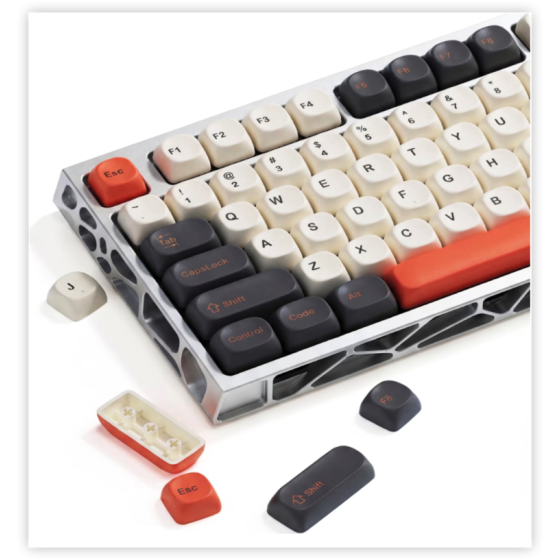 COSTOM Retro PBT Keycaps, 137 Keys Double Shot Keycaps Set for 61/64/68/84/87/100/104/108, Cherry Profile Custom Key Caps for Mechanical Keyboards, Retro Orange