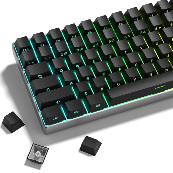 COSTOM 123 Keycaps, Side Print PBT Keycap 60 65 75 100 Percent, Shine Through Custom Key caps,Minimalist Style for MX Keyboard,Black