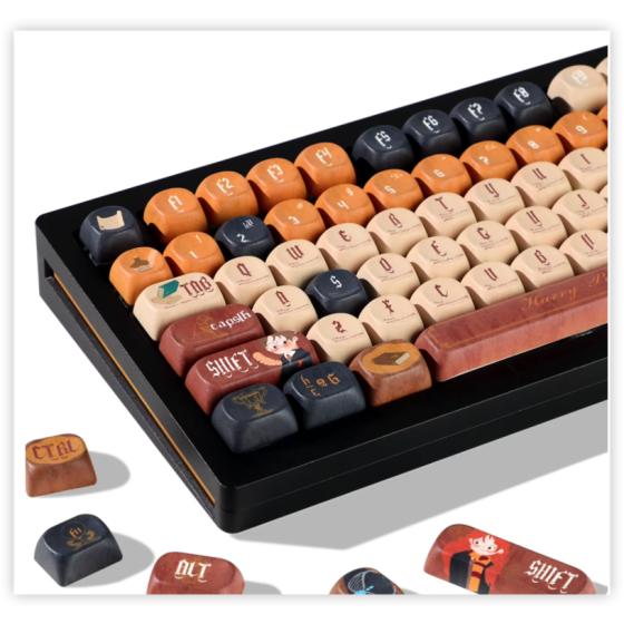 COSTOM PBT Keycaps 133 Keys Dye Sub Custom Keycap, Magic Academy Theme MOA Profile Keycap Set for 61/64/68/84/87/100/104/108 Mechanical Keyboards
