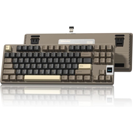 COSTOM Mechanical Keyboard, 87% Wireless Gaming Keyboard,QMK/VIA Cute Keyboard with Hot Swappable,RGB and Multimedia Screen for for Windows&Mac, POM Linear Switch